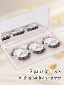3 cặp lông mi giả tự dính 3D giả lông chồn dạng dải, không cần keo và nước tẩy, có thể tái sử dụng với dải thay thế, hộp đựng tích hợp gương, nhẹ, tơi xốp tự nhiên, dễ dùng cho người mới bắt đầu, phù hợp trang điểm hàng ngày, tiệc tùng và du lịch - Xem 12