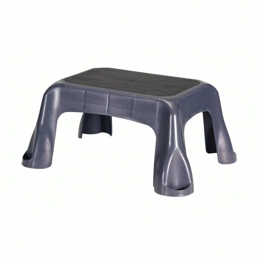 Plastic Step Stool, In-Mold Tread, 1-Step, Gray - Single - View 1