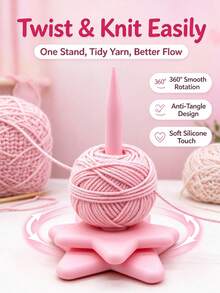 Yarn Winder Tool, Star-Shaped Rotating Yarn Winder Cute Personalized Thick Yarn Storage Tool Yarn Spool,Star Pink Rotating Yarn Winder Upgrade Edition Yarn Storage Winding Shaft Thickened - Multicolor - View 3