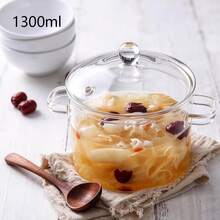 Glass Cooking Pot With Lid, Heat-Resistant Stew Pot For Stove, Suitable For Spices, Sauces, Cooking, Soup, Milk, Tea (1300ml, 1500ml, 2000ml) - View 13