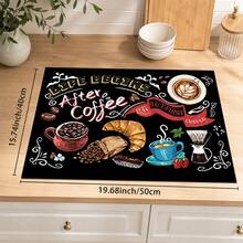 1pc Coffee Pattern Diatomaceous Earth Absorbent Drying Mat, Kitchen Countertop Drip Pad, Coffee Machine Mat, Dish Drying Mat, Dining Table Breakfast Mat, Non-Slip Heat Resistant, Easy To Clean Hidden Water Stains, Suitable For Kitchen, Dining Table, Coffee Shop, Bar, Home Decor, Holiday Gift - Multicolor - View 11