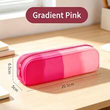 Silicone Makeup Brush Pencil Case, Waterproof Easy-To-Clean Pencil Holder, Large Capacity Durable Zipper Stationery Storage Bag, Suitable For School, Office And Travel, Holiday Gift - Multicolor - View 13