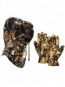 Winter Hunting Windproof Mask, Warm Hunting Camouflage, Balaclava Hat, Fleece Gloves Combination Suitable For Winter Hunting And Other Outdoor Sports - Multicolor - View 12