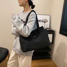1 Large Capacity Canvas Tote Bag, Multi-Pocket Shoulder Bag, Reusable Shopping Bag, Comfortable Handle, Easy To Carry, Suitable For Daily Use And Gifting, Portable Handbag, Suitable For School, Work, Travel And Shopping - Multicolor - View 14