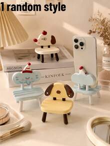 1 Small Elephant Chair, Mobile Phone Holder, Desktop Cartoon Dog Ornament, Lazy Movie Chasing Tool, Tablet Lazy Folding Holder - Multicolor - View 6