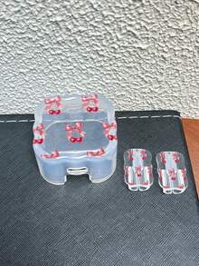 Bow/Cherry Pattern 3-Piece Set Data Cable Charger Wavy Protective Cover Compatible With UK Standard 20W Apple Charger, Transparent Anti-Shatter Cover, Protects Phone, 3-Prong Charger, Cable Protective Cover (Protective Cover Only, Charger And Data Cable For Display Only) - Multicolor - View 7