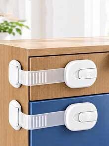 TWO DADS Cabinet Locks For Kids, Drawer Locks, Refrigerator Door Locks, Childproof Latches, Adhesive No Drill Locks For Cabinets, Drawers And Fridge - Multicolor - View 2