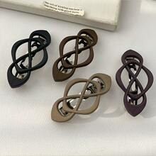 1pc Women's Black, Khaki, Blue, Brown Plastic Multifunctional Hair Clip, Suitable For Bathing, Washing Face, And Matching Clothes - Multicolor - View 3