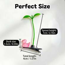 5/10pcs Cute Fluorescent Duck And Sprout Hair Clips, Fun Random Color Sprout Duck Hair Clips, Suitable For Parties, Music Festivals, Theme Parties, Women's Gifts - Multicolor - View 4