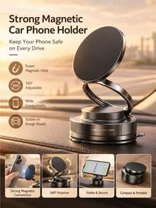 1 New Universal High-End Center Console Suction Cup Car Navigation Phone Holder Vacuum Suction Magnetic Suction Car Phone Holder - Multicolor - View 4