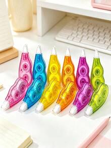 Bộ băng keo văn phòng 12/6/3 cái | Màu cầu vồng, thiết kế bánh răng trong suốt nhỏ gọn, băng keo khô mượt, phù hợp cho học sinh, nhân viên văn phòng, người đam mê ghi chép, chất liệu nhựa - Bộ - Xem 5
