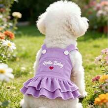 1 buah Pakaian Baru untuk Pesta Ulang Tahun Musim Gugur/Dingin untuk Anjing Peliharaan, Kucing, Teddy, Bichon, Anjing Kecil/Sedang - Lilac Purple - View 4