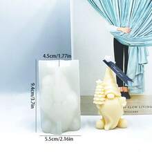 1pc Christmas Tree Hugging Snowflake Gnome Scented Candle Silicone Mold - Dwarf - View 3