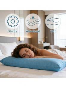 20pcs Disposable Pillow Case Travel Single Use Pillowcase For Hotel Home Bedroom - Blue - View 5