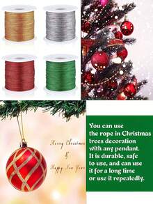 1/2 Roll (Random Color) Metallic Velvet Rope - Durable Polyester Handmade Cord, Suitable For DIY Jewelry, Christmas Decorations And Gift Wrapping | Easy To Shape And Bend Design - A - View 6