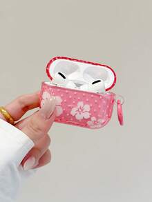 Casing Earphone Motif Bunga Hibiscus Polkadot Merah Muda Lucu, Kompatibel dengan 1/2/3/Pro/Pro2, Pelindung Earbud TPU Transparan Lembut Tahan Guncangan dengan Gantungan Kunci, Aksesori Bunga Modis - MultiWarna - View 1