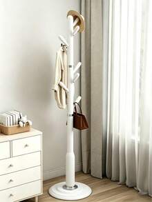 Freestanding Coat Rack, Modern Tree Shape Coat Hanger With Multi Hooks, Heavy Duty Round Base, Space Saving Clothes Hat Bag Holder, Suitable For Entryway, Bedroom, Hallway - Multicolor - View 1