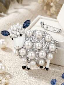 Classic Rhinestone Sheep Brooch, Creative Animal Badge, Jewelry Accessory Decoration - Multicolor - View 3