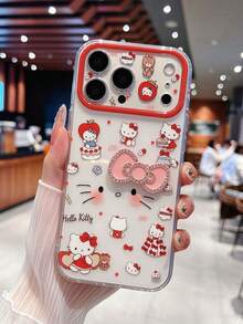 SANRIO 1件透明氣墊粉色3D蝴蝶結KT蘋果手機殼，適用於11-18pm - 彩色 - 查看 1