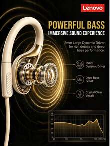 Lenovo Erazer EY07 Pro earphone kabel over-ear | Driver dinamis 13mm untuk kualitas suara HiFi + mikrofon peredam bising definisi tinggi, tetap terpasang bahkan saat berolahraga berat, Type-C/3.5mm universal untuk komputer, ponsel, dan tablet. - View 7
