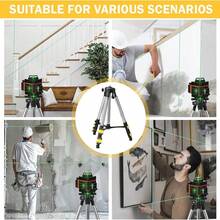 Laser Level Tripod With Universal 5/8in Interface, 3-Level Height Adjustable, Sturdy Deformation Resistant Stand With Storage Bag For Construction Measuring - A - View 6