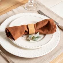 1/6pcs Daily Modern Skin-Friendly Minimalist Linen Napkins Suitable For Wedding Party, Birthday Party, Bachelor Party - Multicolor - View 12