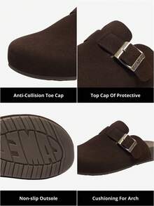 CAMEL CROWN 1雙女款夏季涼鞋，時尚輕便舒適經典Birkenstock風格拖鞋 - 咖色 - 查看 5