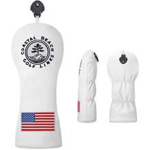 1Pc Golf Headcover, PU With Soft Inner Lining, Durable Coastal Beach Golf Links , Adjustable Number Tag For Fairway Wood - White - View 9