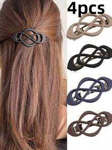 1pc Women's Black, Khaki, Blue, Brown Plastic Multifunctional Hair Clip, Suitable For Bathing, Washing Face, And Matching Clothes - Multicolor - View 14