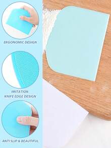 6pcs Minimalist Colorful Plastic Dough Scrapers, Flexible Cake Cream Scrapers, Dough Cutter And Smoother, Suitable For Bread, Pizza, Pastry, Dessert Making, Home Baking DIY Tools, Perfect For Mother's Day, Graduation Party - Multicolor - View 5