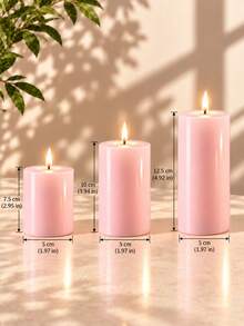 7/6/5/4/3pcs (1 Set) Pink Pillar Candles, Multiple Sizes Set Combination, Home Decor, Suitable For Home Decoration Living Room Bedroom Dining Table Entryway Counter Wedding Scene Arrangement, Tabletop Center Decoration, Holiday Scene Center Arrangement, Candle Enthusiasts, Photographer Props. - Minimalist Pillar Candle - View 23