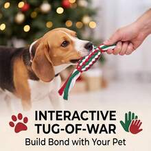 Christmas Dog Rope Toy Set, Colorful Handmade Braided Rope Toys, Dog Christmas Gifts, Christmas Candy Cane, Bone, Christmas Tree Shaped Rope Toys, Durable Chew Toys For Teeth Cleaning And Boredom Relief, Energy Consumption, Throw And Interactive Training Dog Rope Toys, Christmas Series Dog Toy Set - Multicolor - View 6