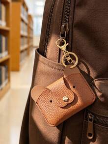 Dompet Koin Motif Biji Leci; Kantong Lucu untuk Earbud atau Lipstik; Gantungan Dompet Koin Berbentuk Beruang yang Kreatif, Aksesori Tas Praktis dan Hadiah Natal - MultiWarna - View 3