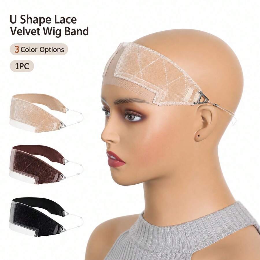 Adjustable Invisible Wig Grip Headband, Velvet Non-Slip Lace Wig Fixing Band, Transparent Wig Securing Band, Wig Tool For Lace Frontal Wigs - View 1