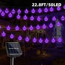 Solar Powered Bubble Ball String Lights, 100/50/20 LED Hanging Bubble Lights, 8 Lighting Modes, Automatic Light Sensor Switch, Suitable For Garden Wedding Party Yard Fence Porch Tree Summer Valentine's Day Christmas Decoration - Solar-powered Bubble Balls - View 12