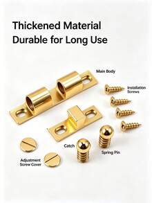 Thickened Solid Zinc Alloy Spherical Door Knob, Adjustable Tension Spring Lock, Two Installation Methods, Suitable For Wardrobe, Kitchen, Bathroom, Bookshelf Hidden Door Handle, Gold And Silver - Multi-color - View 4