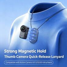 1pc Magnetic Quick Release Lanyard For Action Camera, Chest Wear Neck Strap Holder Compatible With Insta360 GO 3/3S/GO Ultra/Nano Thumb Camera - View 2