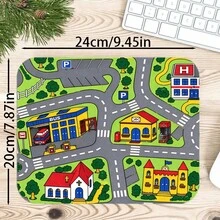1pc Kids City Road Map Desk Mat, Colorful Town Traffic Play Mat Print Large Table Mat, Non Slip Desktop Protector For Study Room - View 6