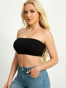 Women's Black Strapless Pullover Bandeau Wireless Backless Bra Seamless Invisible Anti Slip Sexy Beautiful Back Lingerie - Black - View 8