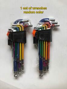 1 Set (9 buah) Kunci Hex Premium Ujung Bola Sedang/Panjang Warna-warni, Kotak Portabel, Bahan CRV Industri Tahan Lama, Cocok Untuk Perbaikan Industri/Rumah, Instalasi Dan Lingkungan Kerja Lainnya, Set Kunci Multifungsi yang Mudah Disimpan - A - View 15