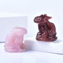 Natural Crystal Toothless Figurine, Hand Carved Cute Night Fury Dragon Gemstone Statue, Mini Healing Stone Desktop Ornament, Crystal Collectible Gift - Toothless - View 7