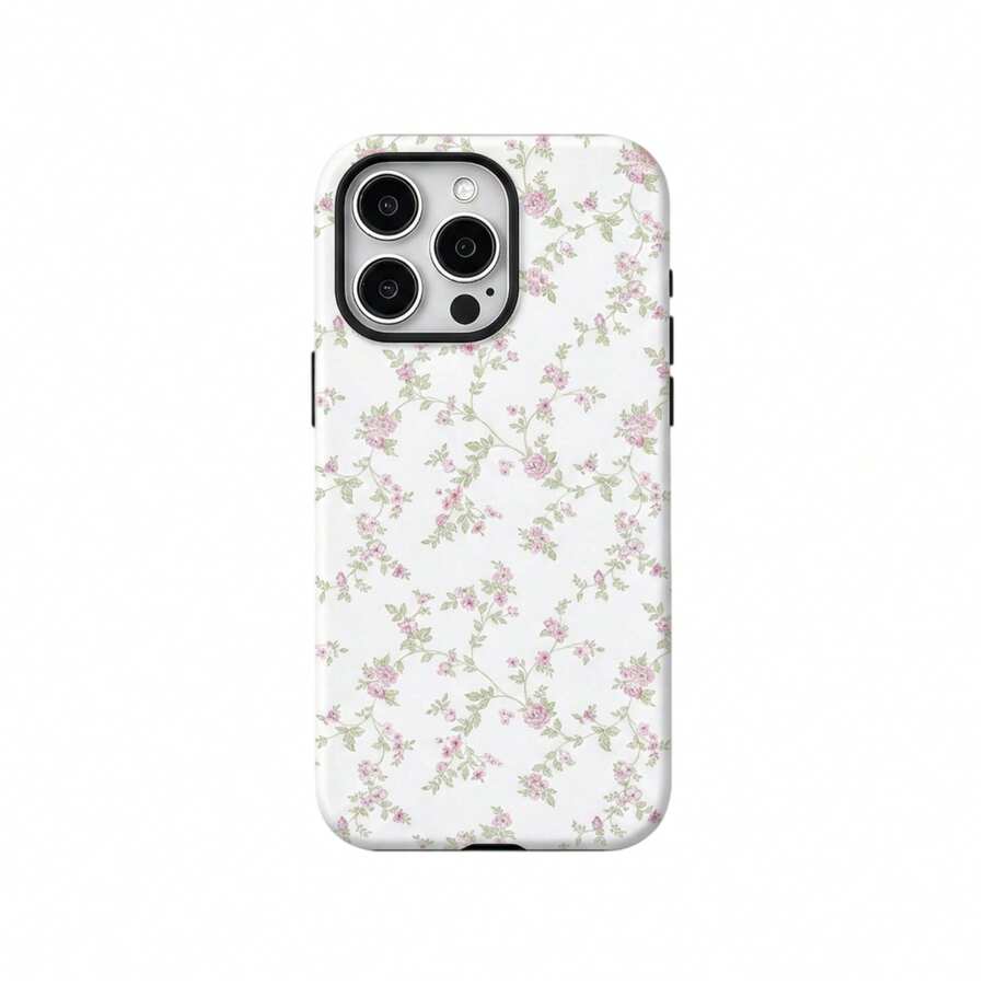 Pink Floral Fashion Phone Case Compatible With IPhone 17 Air, 17 Pro Max, 16e, 15 Plus, 14 Pro Max, 13, 12, 11 Spring Gift - Pink - View 1