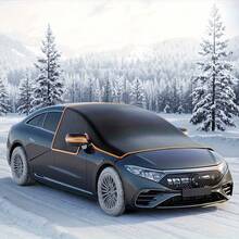 1pc Premium Magnetic Reinforced Windshield Snow Cover, Winter Frost & Ice Protection Front Windshield Cover With High-Visibility Reflective Decorative Strip, Universal Car Winter Weather Protection Cover - Multicolor - View 8