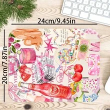 1 buah Alas Meja Coquette Collage, Alas Meja Motif Patchwork Retro Bunga Pita Merah Muda Lucu, Pelindung Meja Besar Anti Selip untuk Dekorasi Kantor Rumah - View 16