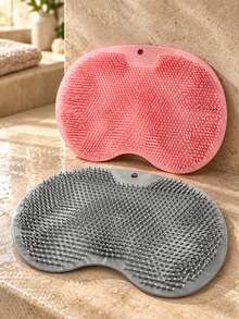 1pc Silicone Bath Foot Mat With Suction Cups For Stable Placement, Foot Massage Brush Cleaning Tool, Suitable For Shower Room And Bathroom, Ideal For Home Bathing, Removing Dead Skin And Foot Cleaning - Multiple Styles - View 3