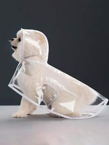 1pc PU Waterproof Transparent Pet Raincoat, Suitable For Rainy Days Dog Raincoat, Pet Puppy Hooded Waterproof Jacket, Soft Hood, Holiday Gift, Essential For Spring, Summer, Autumn, Winter - Multicolor - View 15