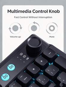HP Mechanical Feel Wired Keyboard, Silent Multi-Function Knob, Gaming Desktop & Laptop External USB Keyboard K500F, Dedicated For Office Typing, Multiple Colors Available, Stylish Contrast Color Keyboard - View 6