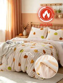 2/3pcs Milk Velvet Bedding Set, Soft, Skin-Friendly, Comfortable, Removable And Machine Washable, Set Includes: 1/2 Matching Pattern Pocket Pillowcase + 1 Duvet Cover With Four-Corner Straps And Zipper, Suitable For Multiple Occasions: Bedroom/Guest Room/Dorm/Travel Hotel Stay - Multicolor - View 2
