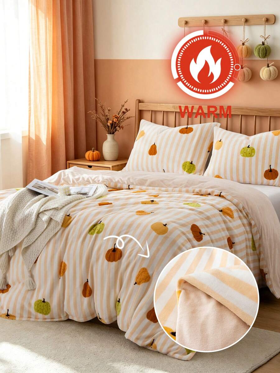 2/3pcs Milk Velvet Bedding Set, Soft, Skin-Friendly, Comfortable, Removable And Machine Washable, Set Includes: 1/2 Matching Pattern Pocket Pillowcase + 1 Duvet Cover With Four-Corner Straps And Zipper, Suitable For Multiple Occasions: Bedroom/Guest Room/Dorm/Travel Hotel Stay