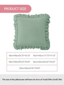 HONEYMOON 1pc Cute Ruffle Pillow Case - Polyester Fabric, Romantic French Style, Ruffle Cushion Cover (Pillow Insert Not Included), Envelope Closure, Wrinkle-Resistant, Machine Washable, Autumn Home Decor - Lime Green - View 3